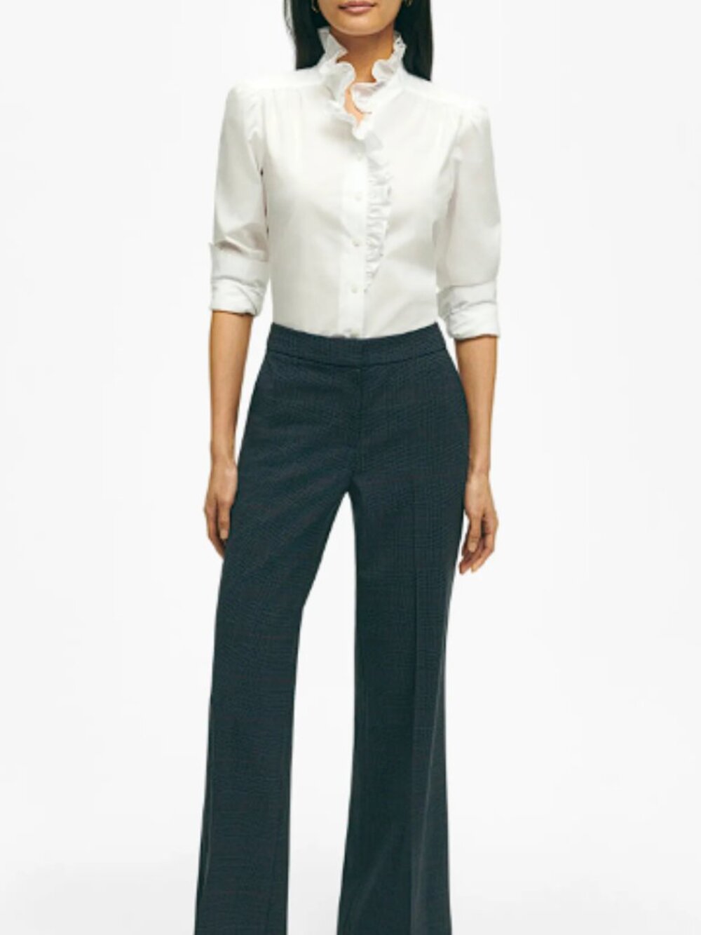 Brooks Brothers Cotton Ruffle Placket Shirt